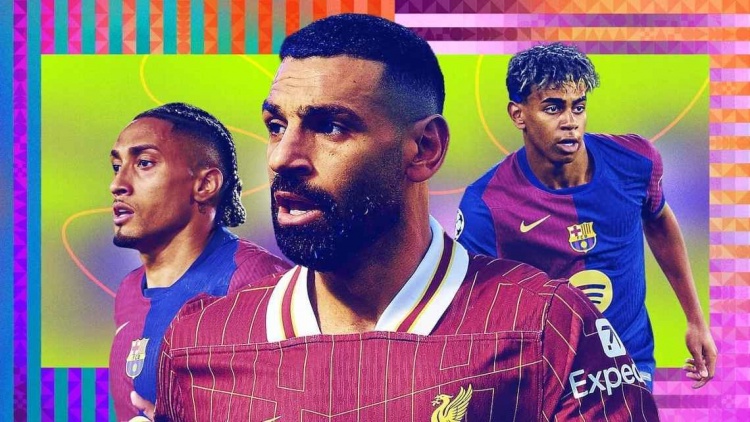 ESPN年度20大邊鋒：薩拉赫最佳，亞馬爾第2，梅西第8&杜埃第14