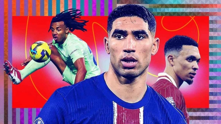 ESPN年度10大邊后衛(wèi)：阿什拉夫當(dāng)選最佳，阿諾德第2，迪馬爾科第7