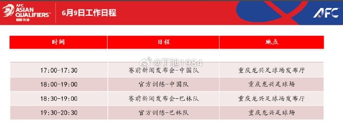 迎榮譽(yù)戰(zhàn)！國(guó)足明天17點(diǎn)開(kāi)對(duì)巴林的賽前發(fā)布會(huì)，18點(diǎn)進(jìn)行訓(xùn)練