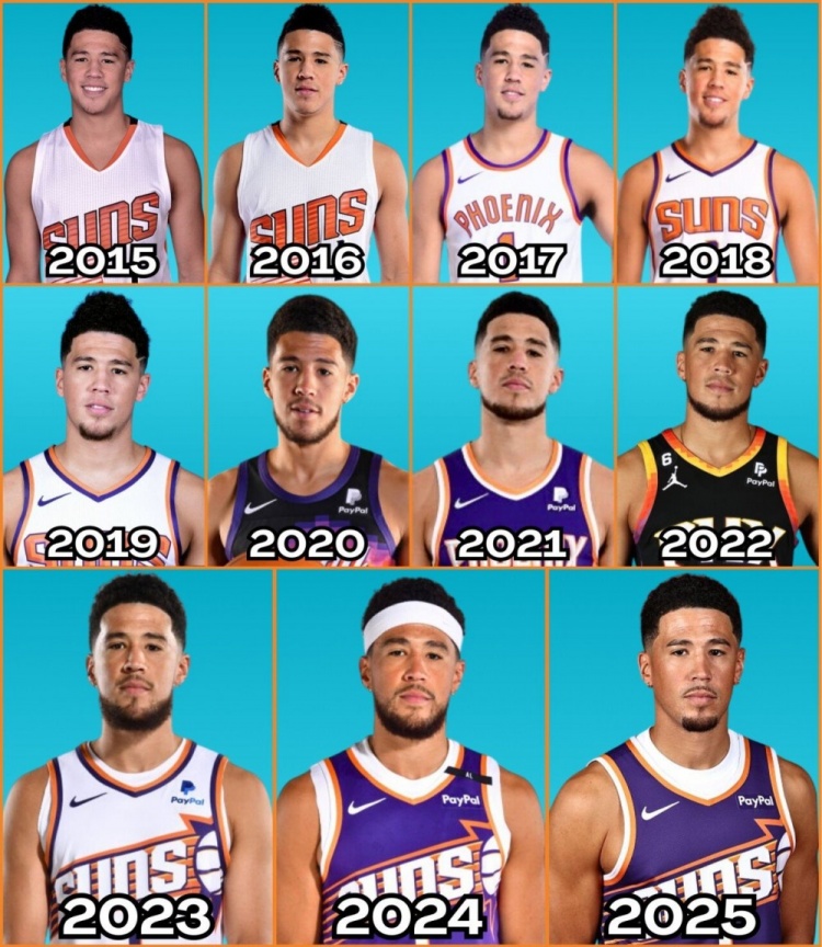 2015-2025歷年媒體日照片！布克眼中的光芒在逐漸褪去