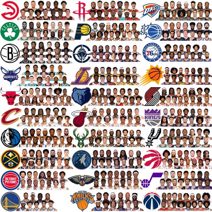 勇士亮了！NBA30隊最新完整陣容大圖來了！看看你的主隊！